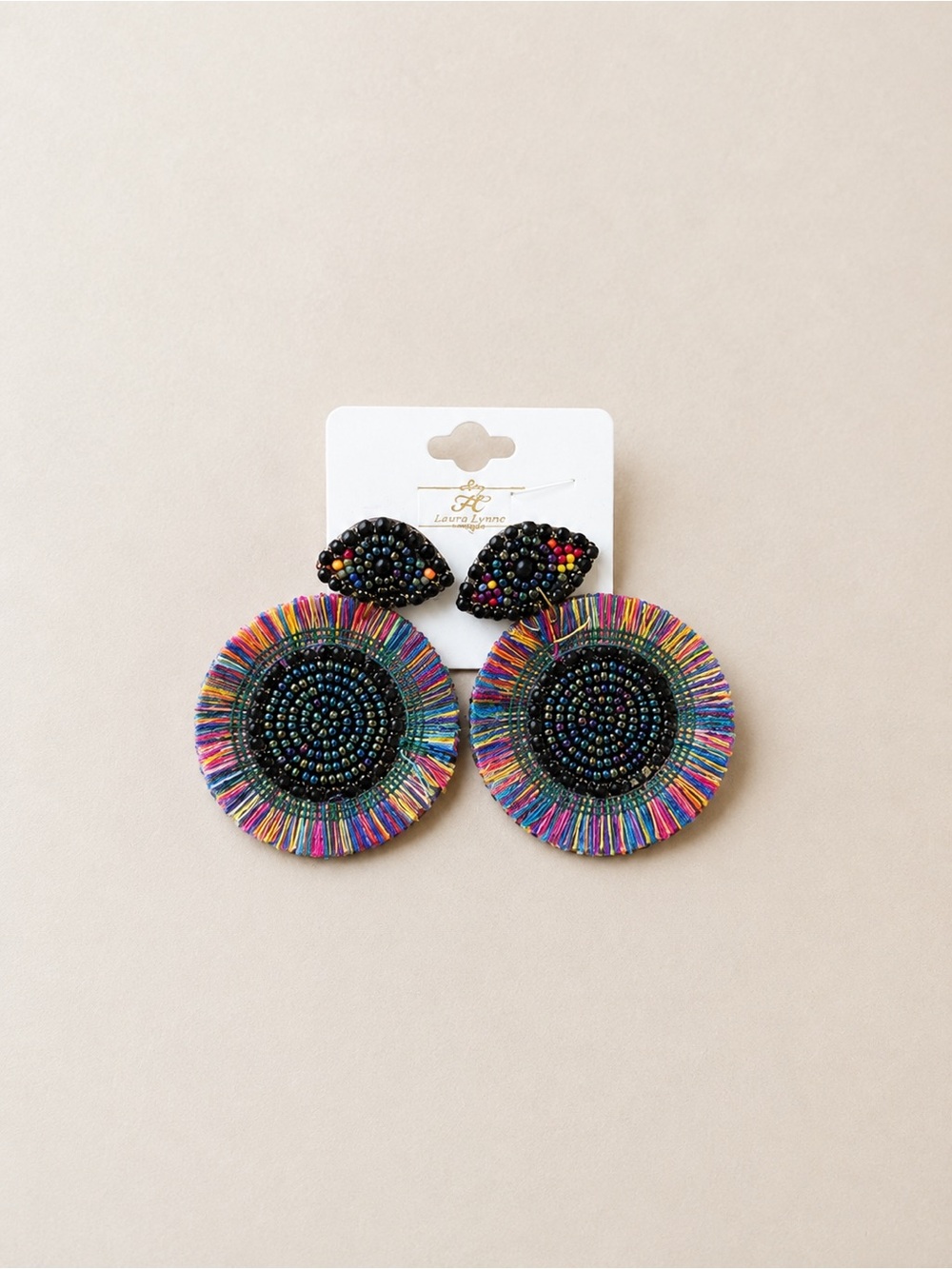 Colorful Beaded Fringe Drop Earrings